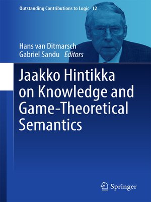 cover image of Jaakko Hintikka on Knowledge and Game-Theoretical Semantics